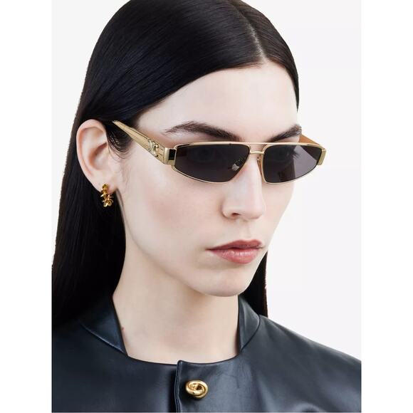 NEW!! CELINE CL40318U 30A Gold Metal Frame Sunglasses Gray Lenses Authentic main image 6